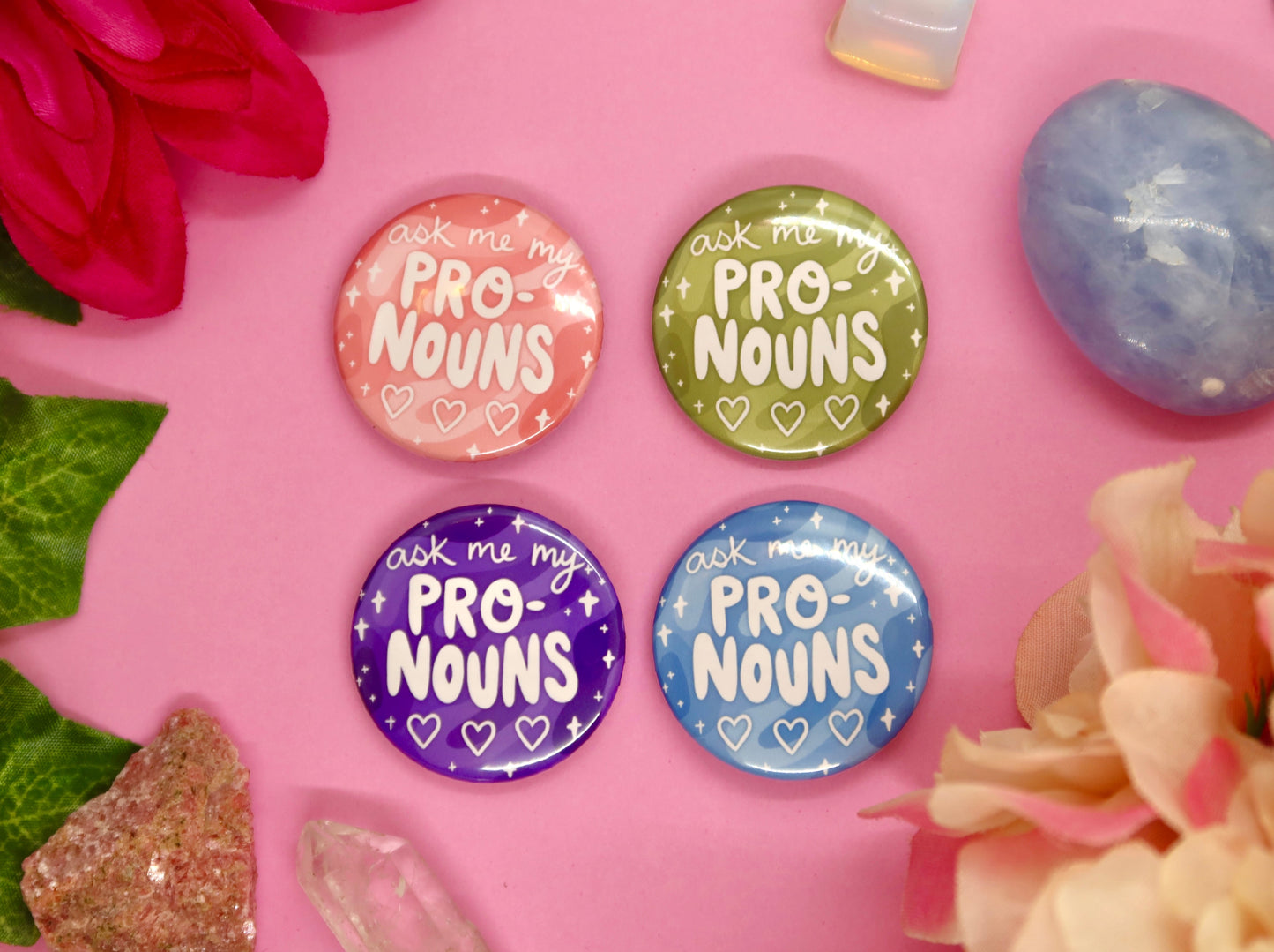 Ask My Pronouns Pin Buttons