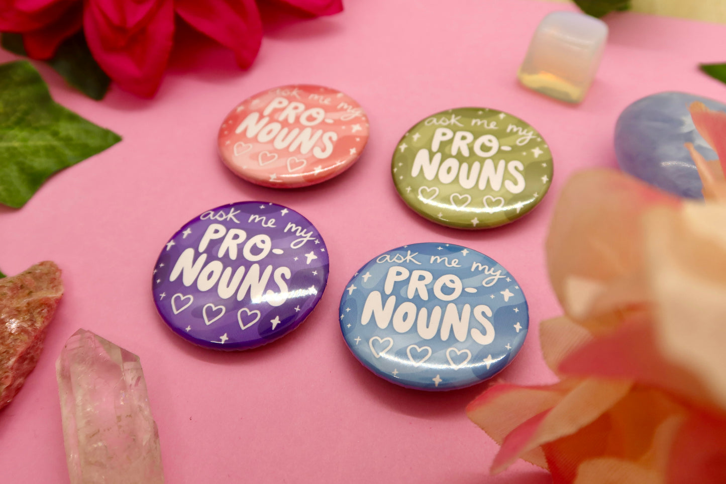 Ask My Pronouns Pin Buttons