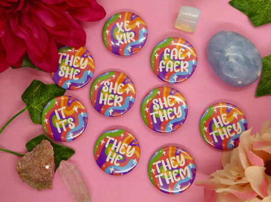 Rainbow Pronoun Pins