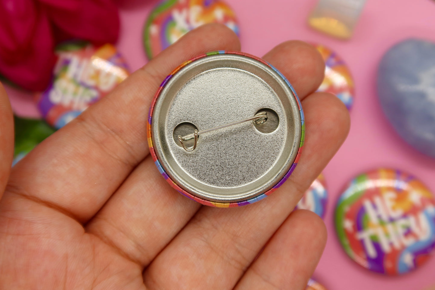 Rainbow Pronoun Pins