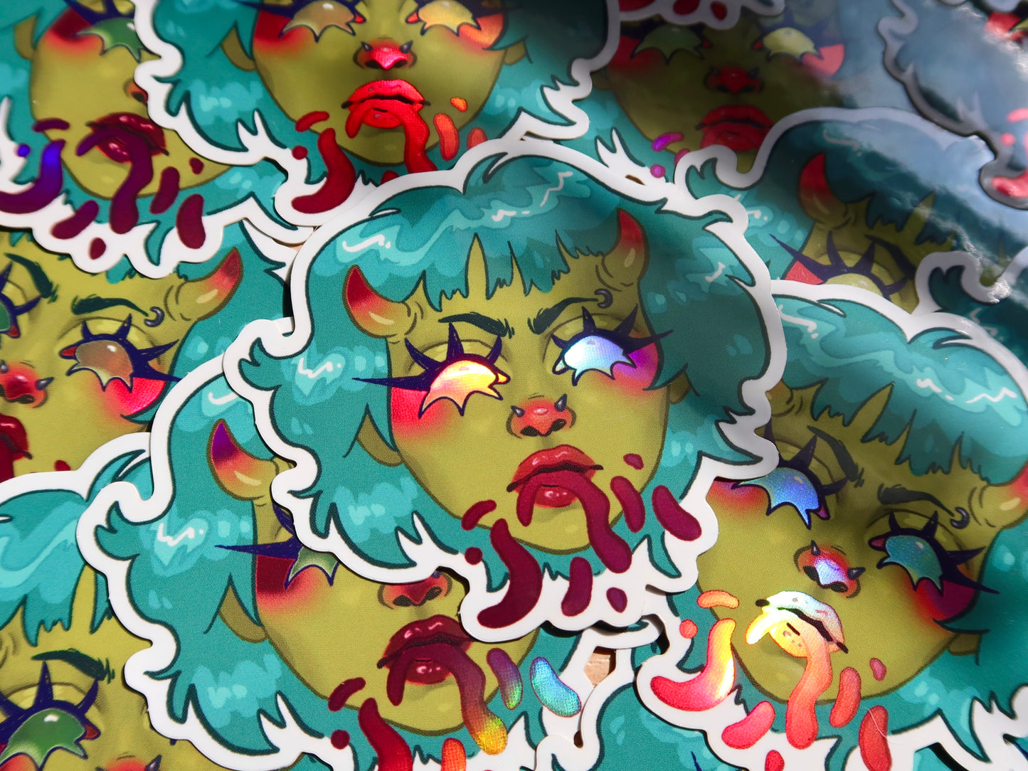 Holo Demon Girl Sticker