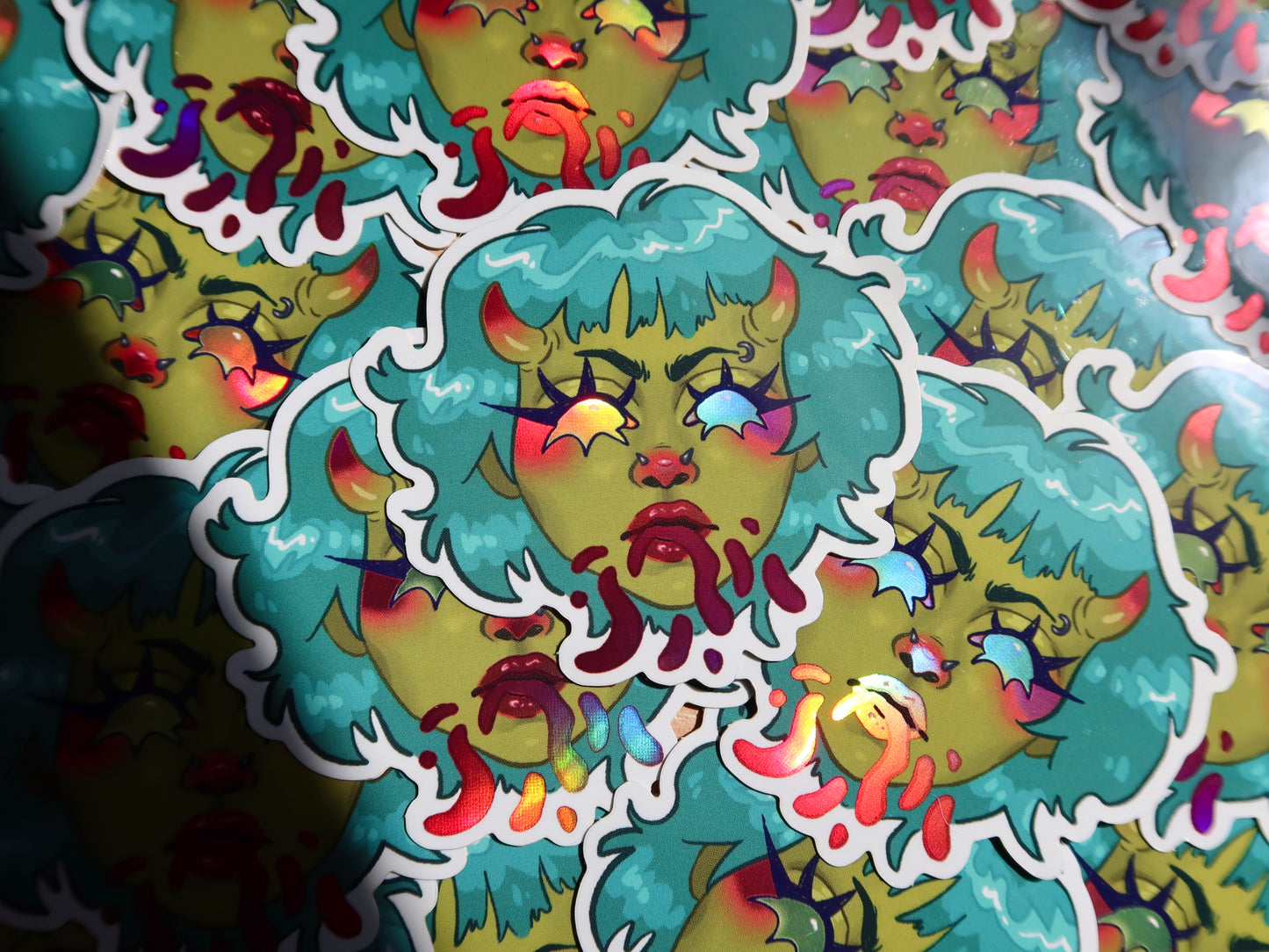 Holo Demon Girl Sticker