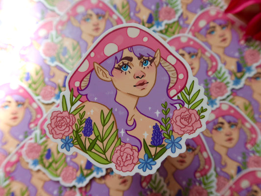 Garden Mush Elf Vinyl Sticker