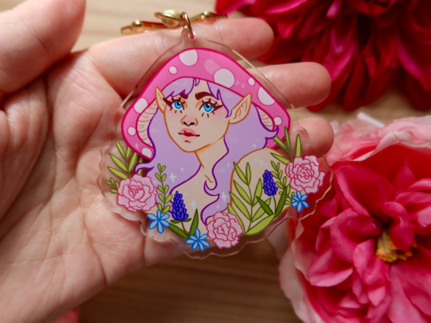 Flower Mush Elf Acrylic Charm