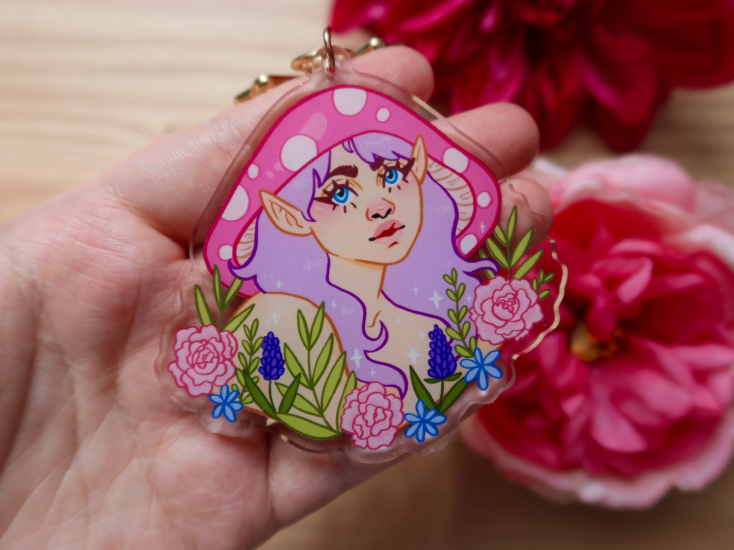 Flower Mush Elf Acrylic Charm