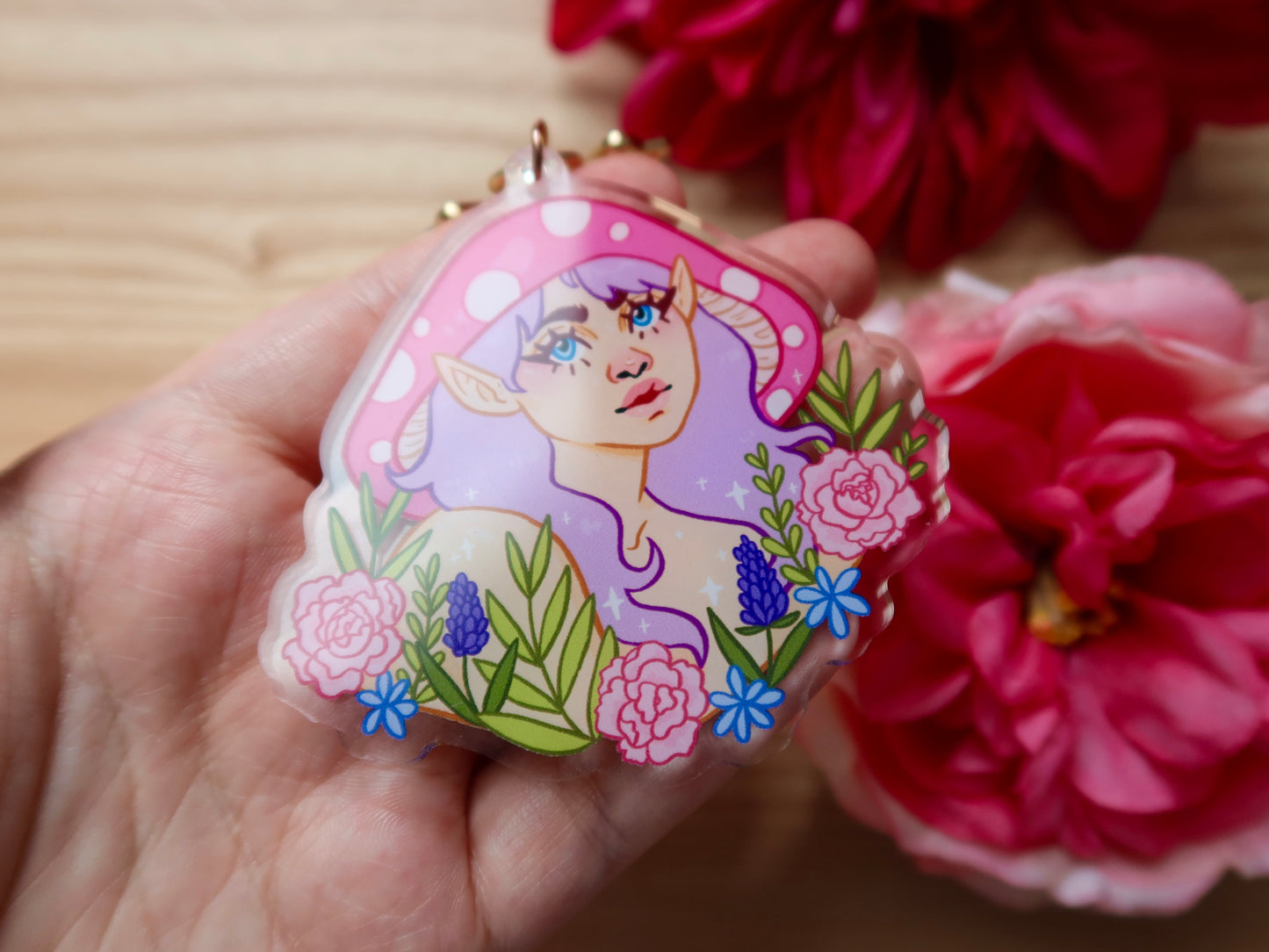 Flower Mush Elf Acrylic Charm