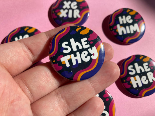 Spacey Pronoun Pins