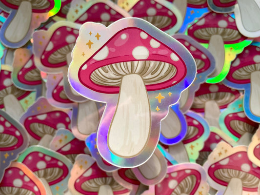 Holo Mushroom Sticker